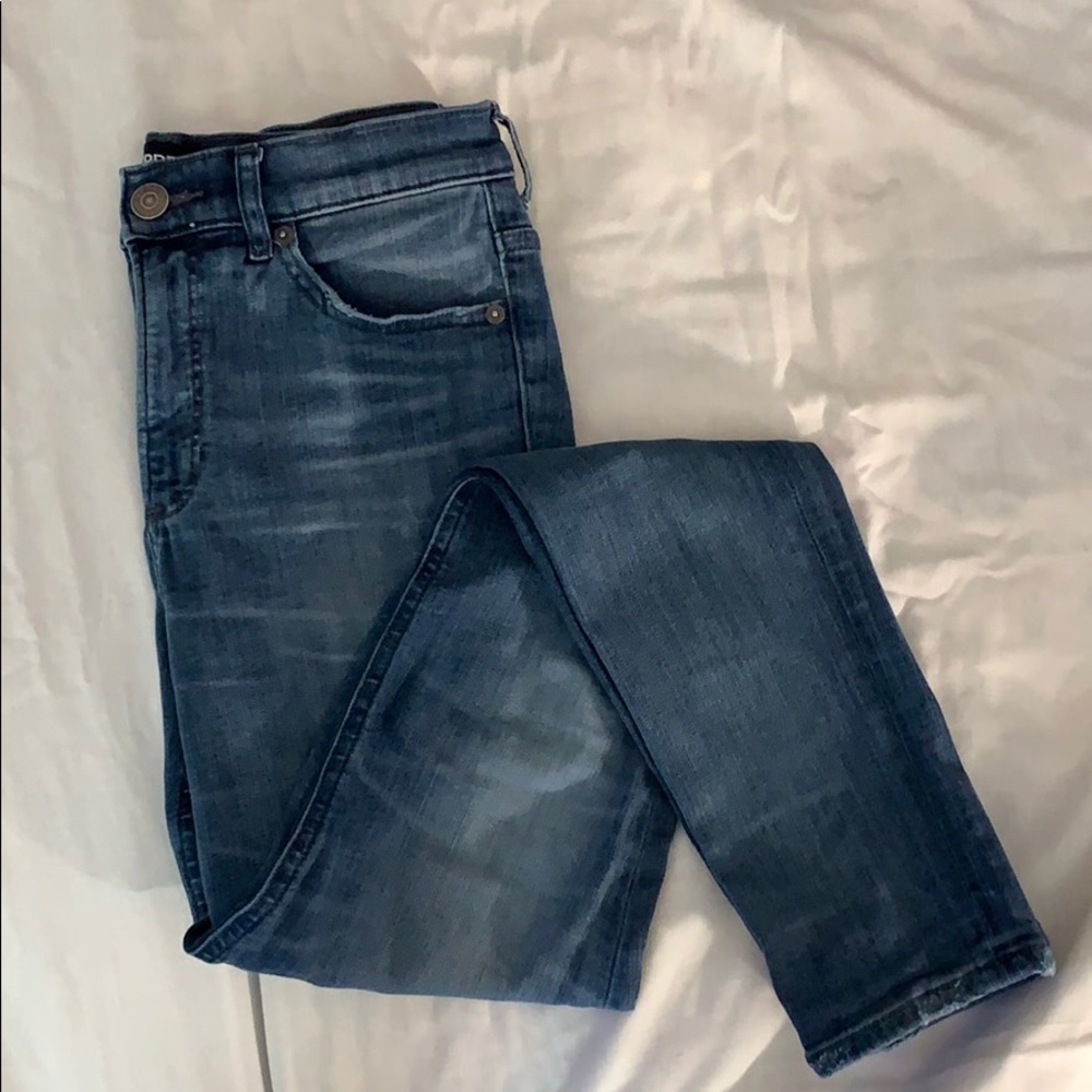 Express High Rise Medium Wash Leggings Size 2R